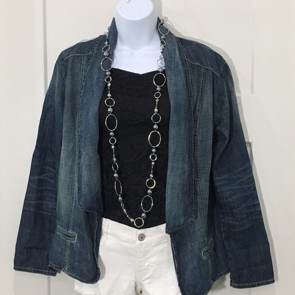 𝅺babakul Kensie Denim blazer NWT size Medium - Picture 1 of 7